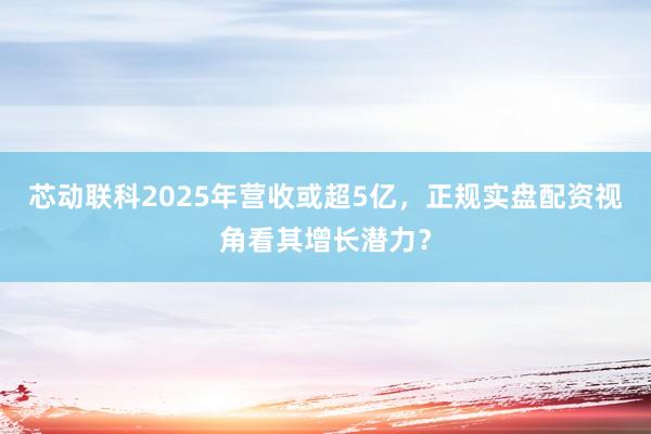 芯动联科2025年营收或超5亿，正规实盘配资视角看其增长潜力？