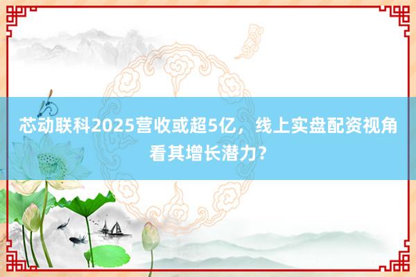 芯动联科2025营收或超5亿，线上实盘配资视角看其增长潜力？