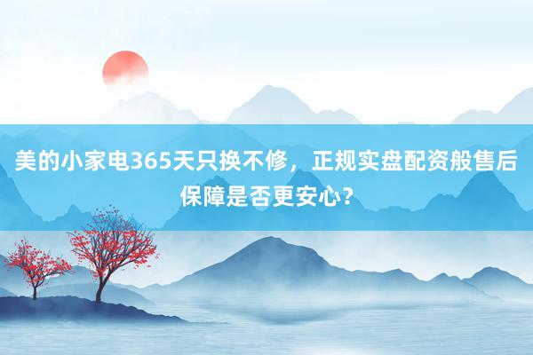 美的小家电365天只换不修，正规实盘配资般售后保障是否更安心？