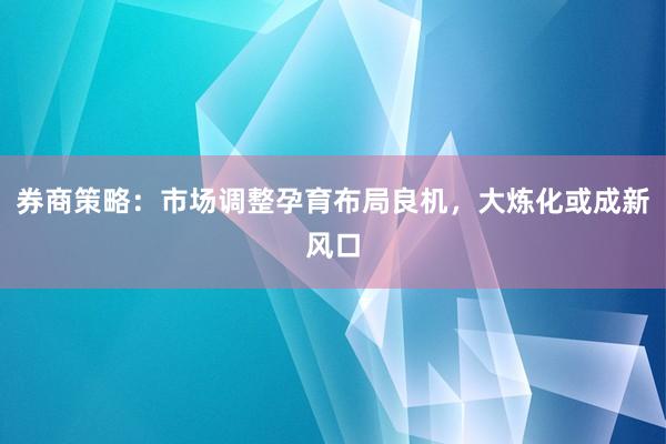 券商策略：市场调整孕育布局良机，大炼化或成新风口