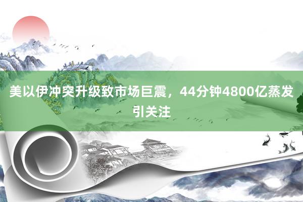 美以伊冲突升级致市场巨震，44分钟4800亿蒸发引关注