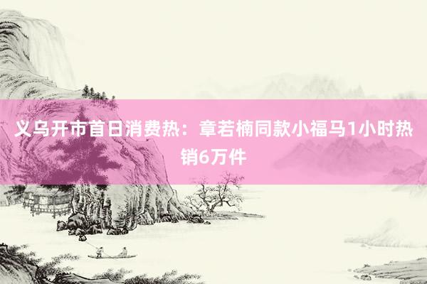 义乌开市首日消费热：章若楠同款小福马1小时热销6万件