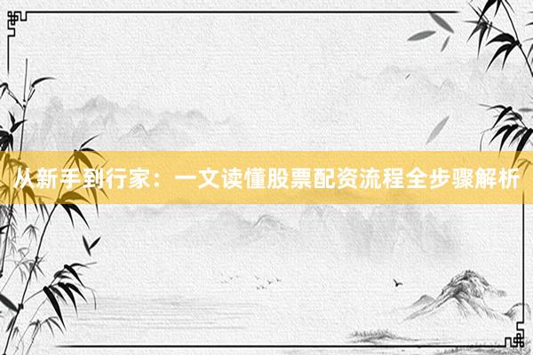 从新手到行家：一文读懂股票配资流程全步骤解析