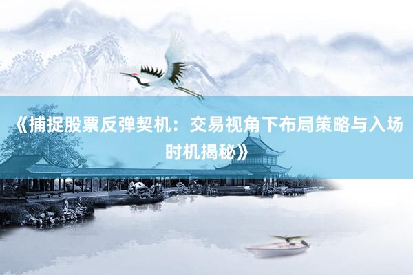 《捕捉股票反弹契机:交易视角下布局策略与入场时机揭秘》