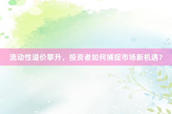 流动性溢价攀升，投资者如何捕捉市场新机遇？