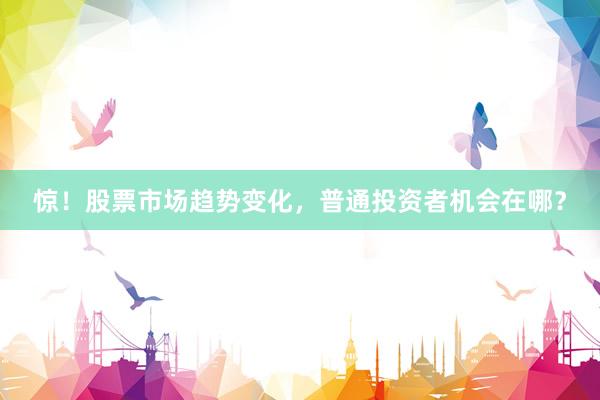 惊！股票市场趋势变化，普通投资者机会在哪？